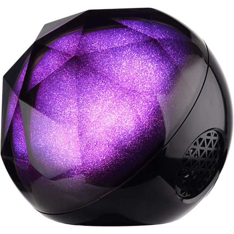 LED seven-color bluetooth speaker magic ball bluetooth speaker in purple glitter finish.