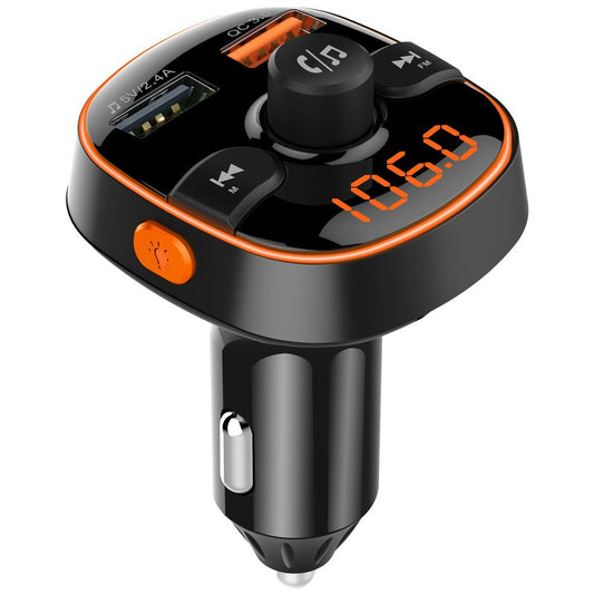 Abekon Car Bluetooth FM Transmitter plugged into a car dashboard