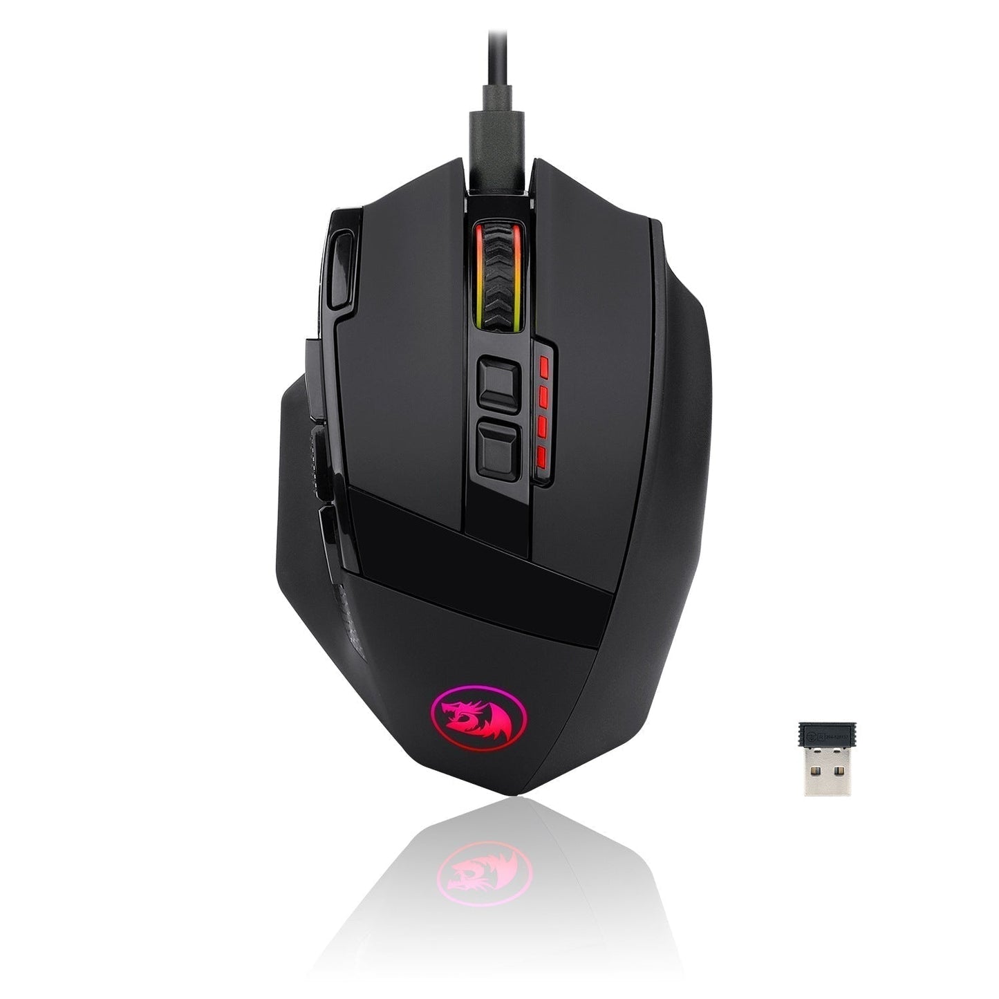 Redragon M801P gaming mouse with ergonomic design and RGB lighting