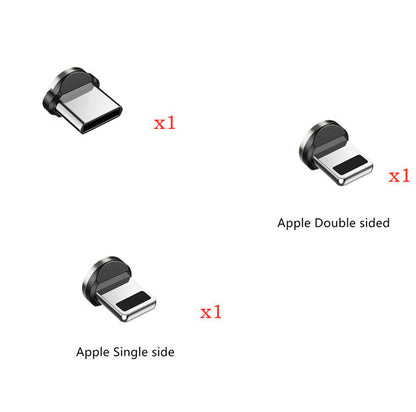 Image of magnetic charging cable heads, includes Apple Single side and Apple Double sided connections.