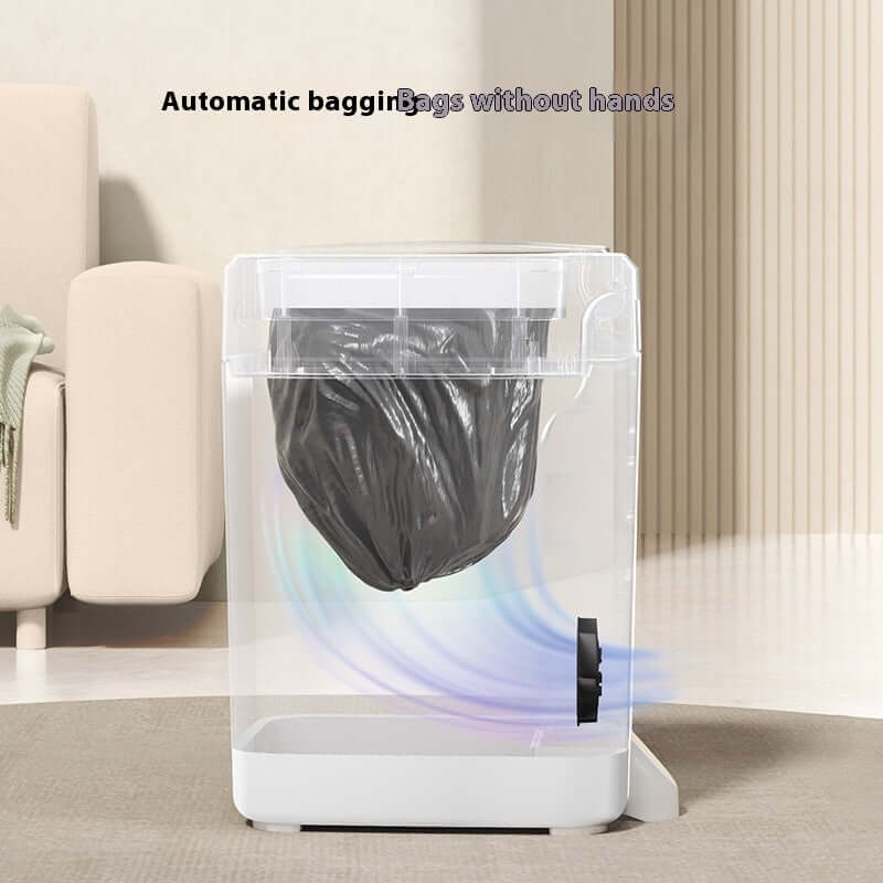 Inductive Household Automatic Sealing And Bag Change Sealing Smart Trash Can with automatic bagging feature