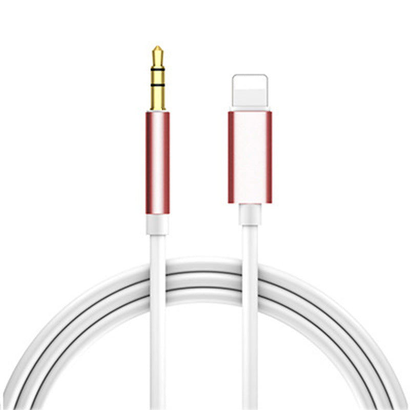 Cell Phone 3.5mm Mobile Phone Car Audio Cable showing gold-plated connectors in pink and white wires.