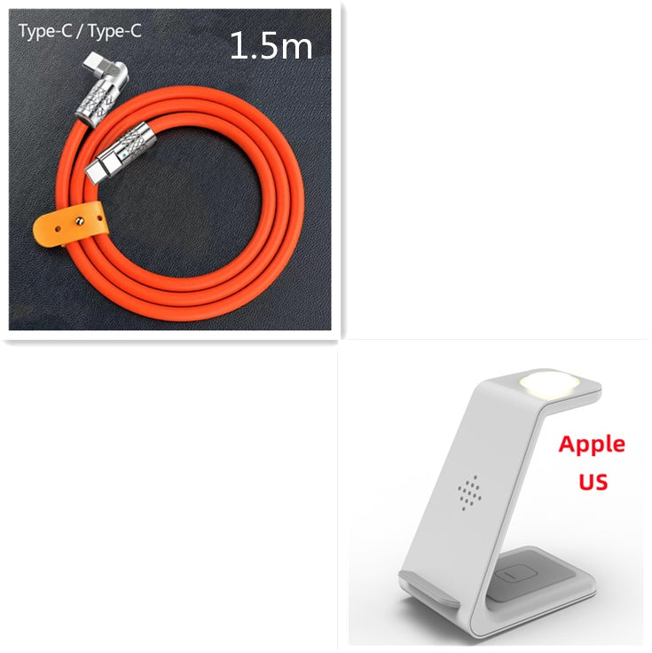 3 In 1 Fast Charging Station Wireless Charger Stand Wireless Quick Charge Dock For Phone Holder with Type-C cable