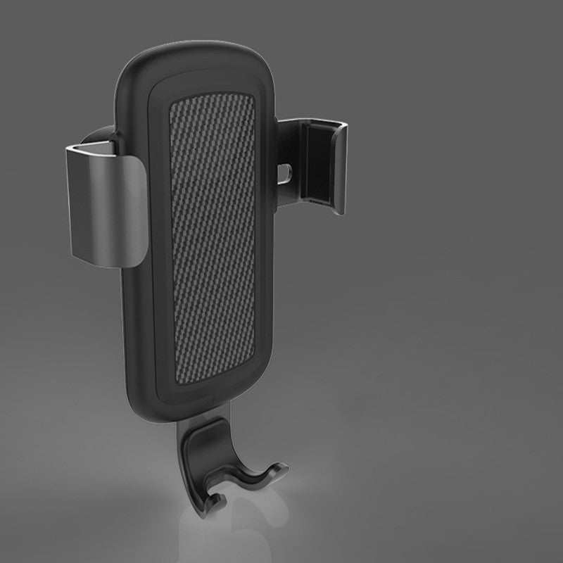 Car wireless charger holder with textured grip for secure smartphone mounting in vehicles.