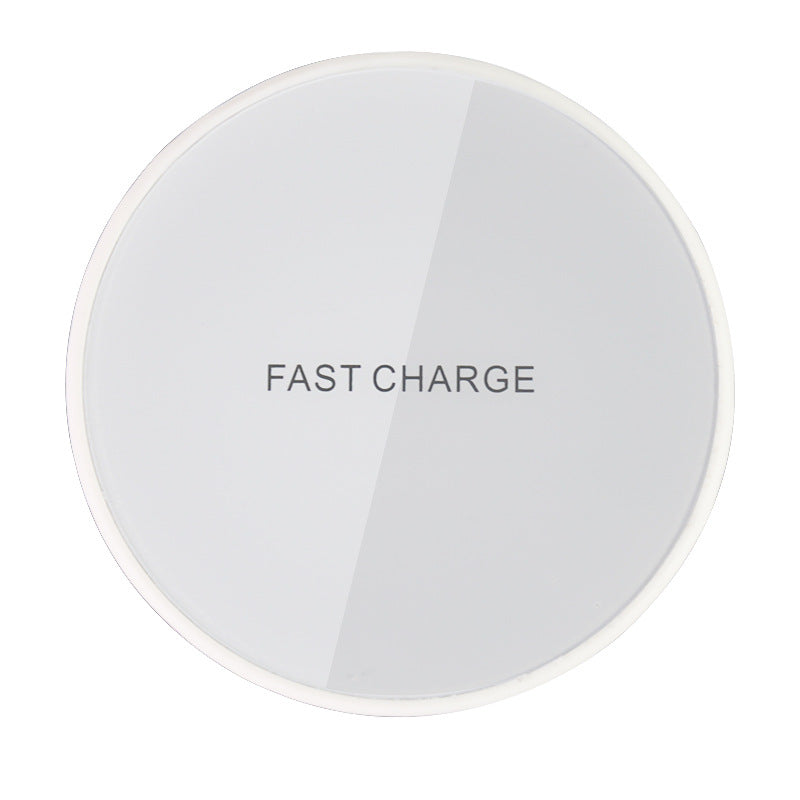 Earphone wireless charger, fast charge circular design, efficient wireless charging, micro USB interface.