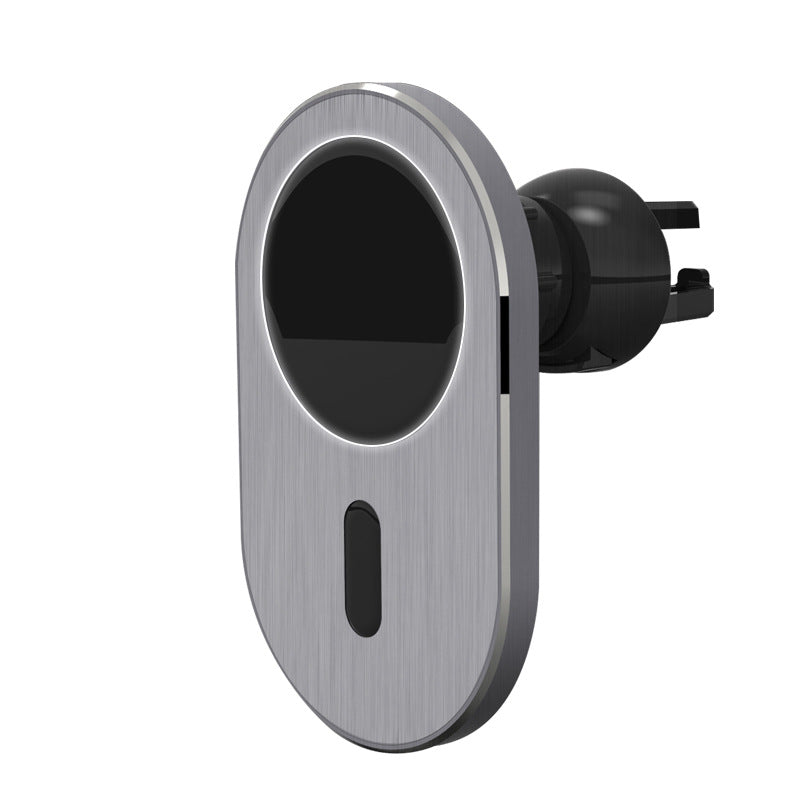 Compatible with Apple, Car Magnetic Wireless Charging Magsafe Magnetic Wireless Charger in grey aluminum finish