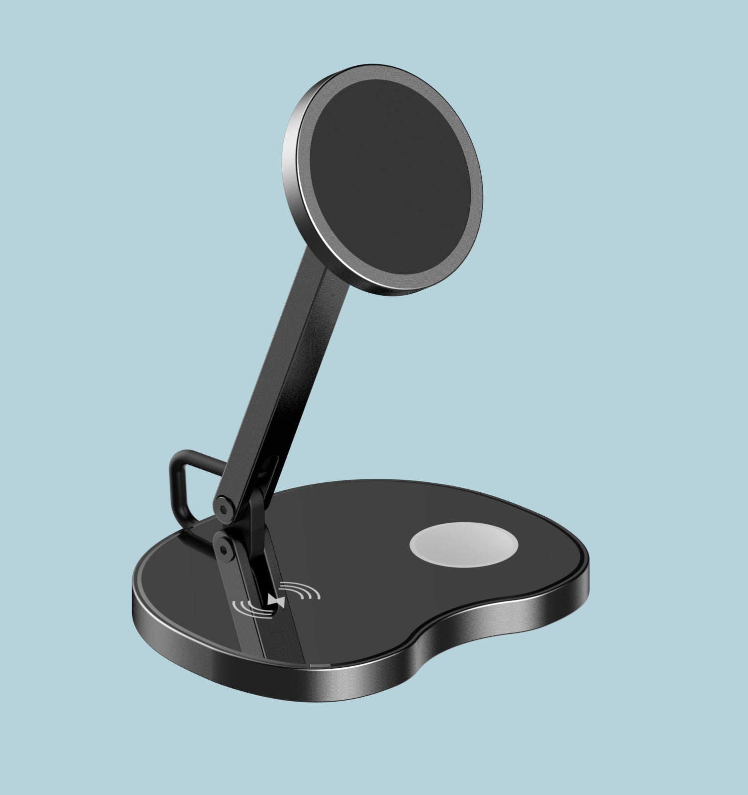 Vancely PH19 Wireless Charger Three In One standing wireless charging dock in silver and black design