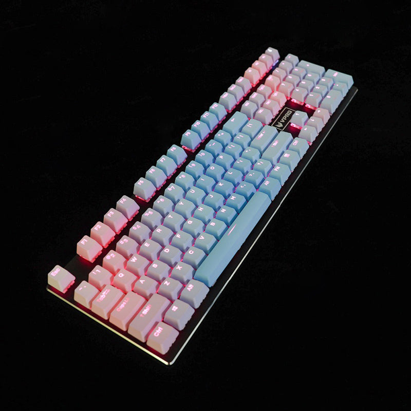 Rainbow mechanical keyboard with customizable RGB lighting and durable mechanical switches for gaming and typing