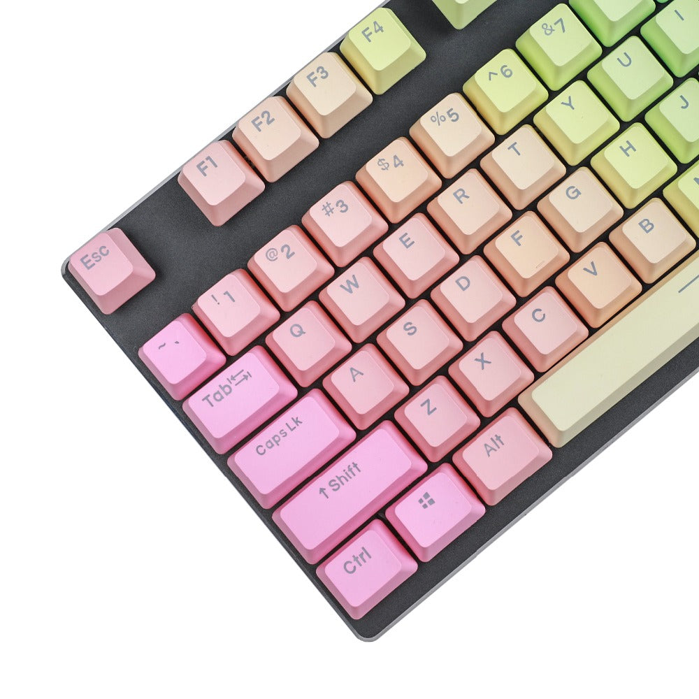 Rainbow mechanical keyboard with customizable RGB lighting and durable mechanical switches for gaming and typing