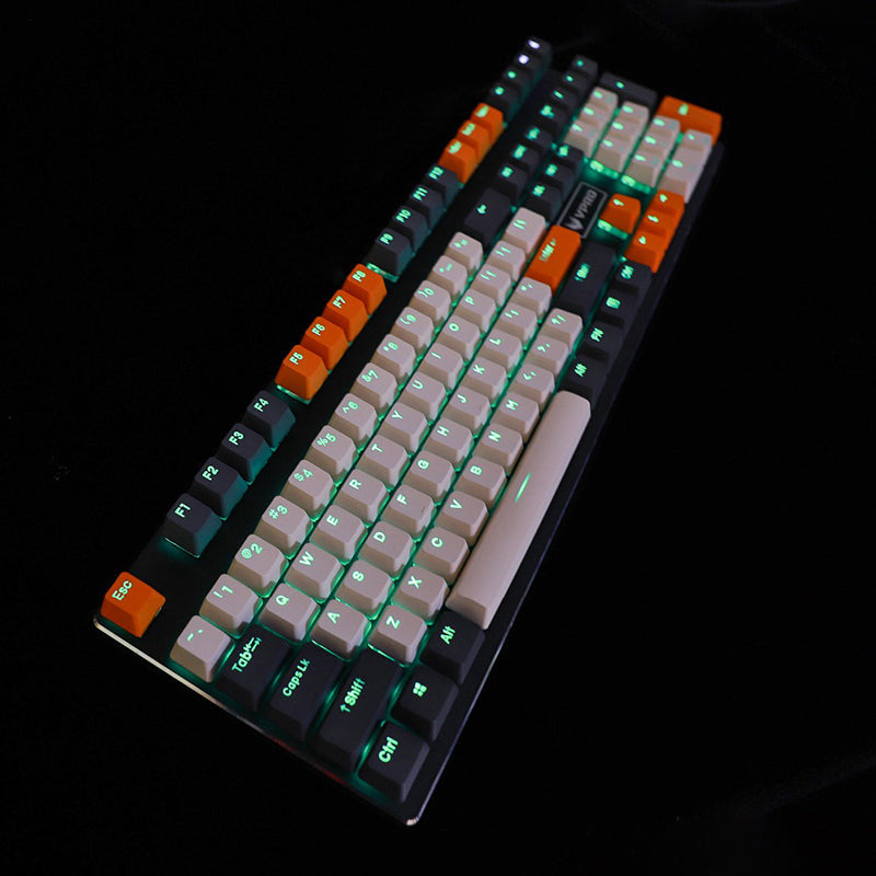 Rainbow mechanical keyboard with RGB lighting and mechanical switches for gaming and typing