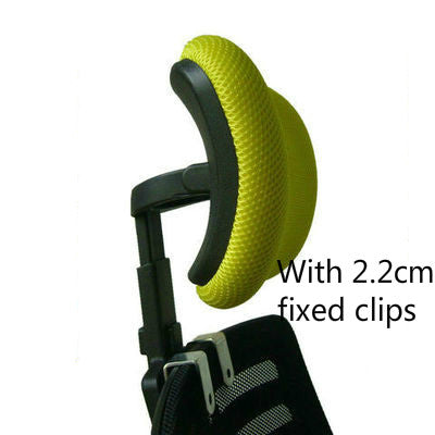 Computer Chair Office Chair Accessories Headrest with 2.2cm fixed clips, yellow color and ergonomic design.
