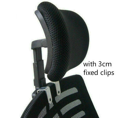 Computer Chair Office Chair Accessories Headrest with black mesh and 3cm fixed clips for comfort.
