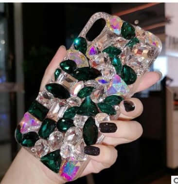 Compatible with Apple, Luxury Crystal Gem Rhinestone Cases For iphone 11 12 Pro X XS MAX XR Soft Edge Clear Phone Cover For iphone 5S 6S 7 8 PLUS Capa.