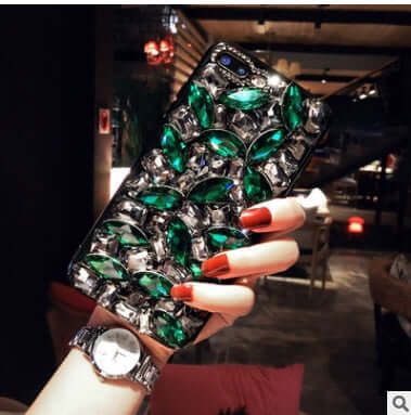 Compatible with Apple, Luxury Crystal Gem Rhinestone Cases For iphone 11 12 Pro X XS MAX XR Soft Edge Clear Phone Cover For iphone 5S 6S 7 8 PLUS Capa.