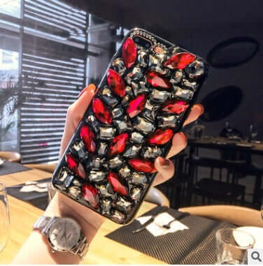 Luxury Crystal Gem Rhinestone Cases For iphone 11 12 Pro X XS MAX XR Soft Edge Clear Phone Cover For iphone 5S 6S 7 8 PLUS Capa