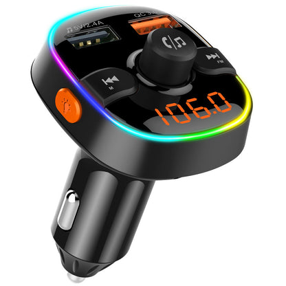 Abekon Car Bluetooth FM Transmitter plugged into a car dashboard