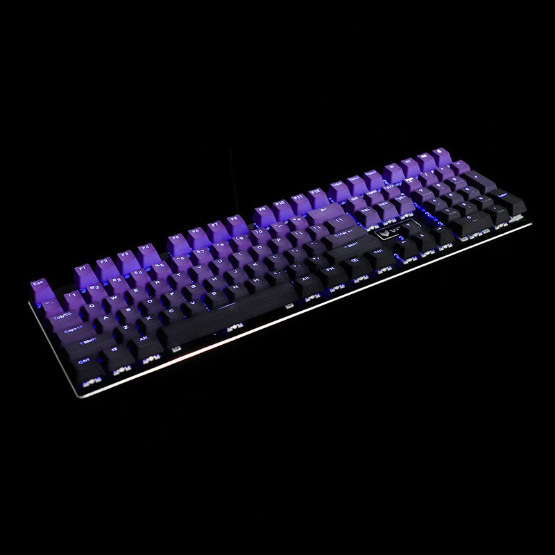 Rainbow mechanical keyboard with customizable RGB lighting and mechanical switches for gaming and typing.