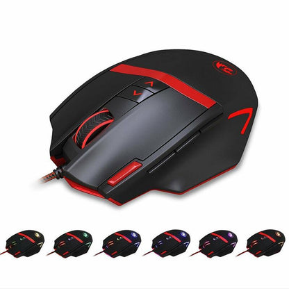 Redragon M801P gaming mouse with 12400 DPI, wireless and wired connectivity, ergonomic design, RGB lighting, and programmable buttons
