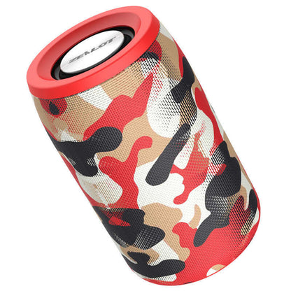 S5 Wireless Bluetooth Speaker Mini Speaker Card Subwoofer Speaker in red camouflage design.
