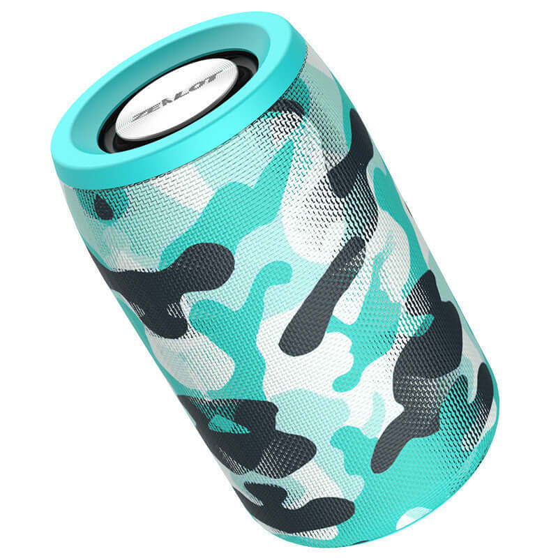 S5 Wireless Bluetooth Speaker Mini Speaker Card Subwoofer Speaker in camouflage design with vibrant colors.