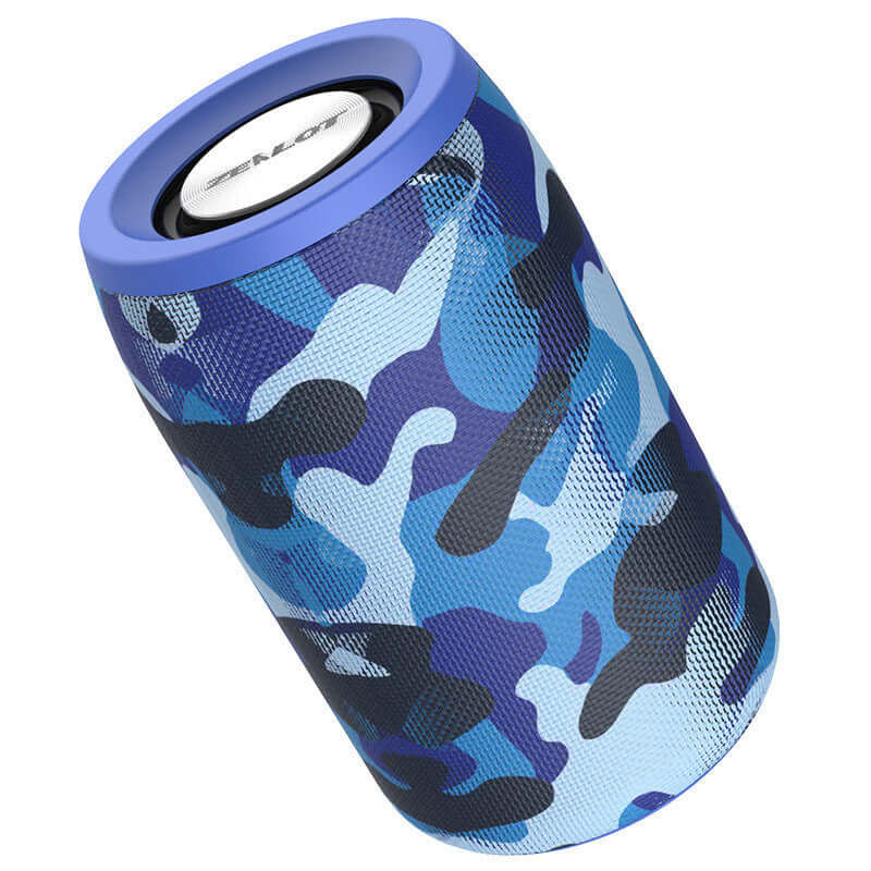 S5 Wireless Bluetooth Speaker Mini Speaker Card Subwoofer Speaker in blue camouflage design.