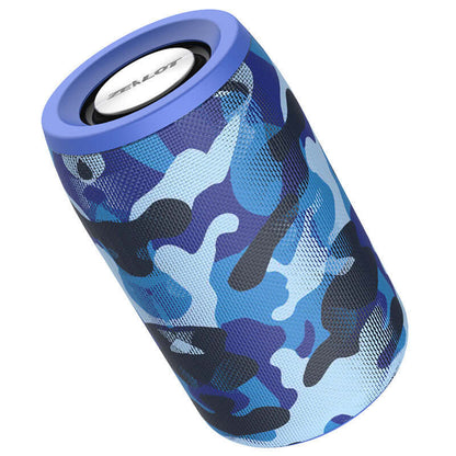 S5 Wireless Bluetooth Speaker Mini Speaker Card Subwoofer Speaker in blue camouflage design.