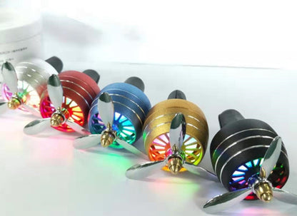 Car accessories car aromatherapy in various colors with LED lights and propeller design.