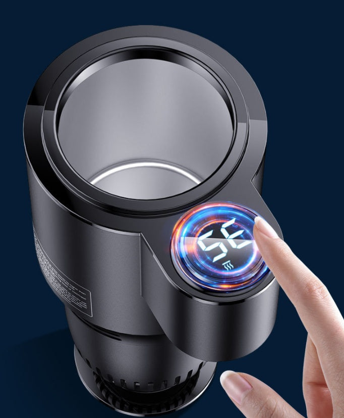 USAMS US-ZB160 Digital Display Smart Car Heating Cooling Cup Car Accessories with temperature display and control button.