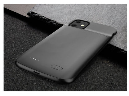 Phones Charger for iPhone 11, 5000mAh, sleek black design, ABS and TPU material, perfect for mobile phone charging.