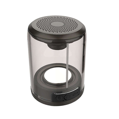 Bluetooth speaker magnetic transparent speaker showcasing a unique design with a clear body and top speaker mesh.