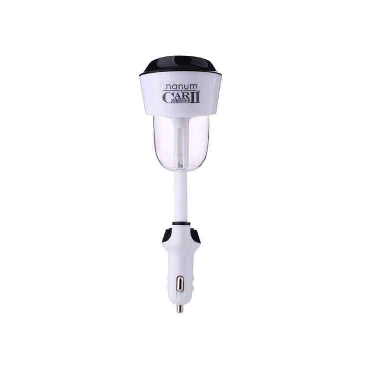 Car Aromatherapy Diffuser 50ml, compact design for vehicle power supply, mist outlet, and cartoon shape.