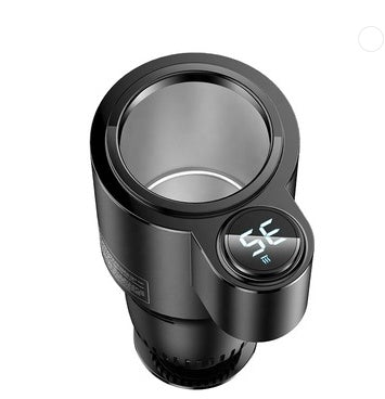 USAMS US-ZB160 Digital Display Smart Car Heating Cooling Cup Car Accessories - showing top view with temperature display.