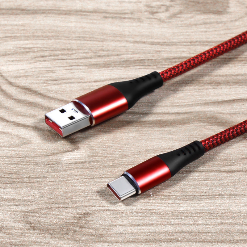 Super fast charging cable with aluminum alloy design for Android, iOS, and TYPE-C devices.