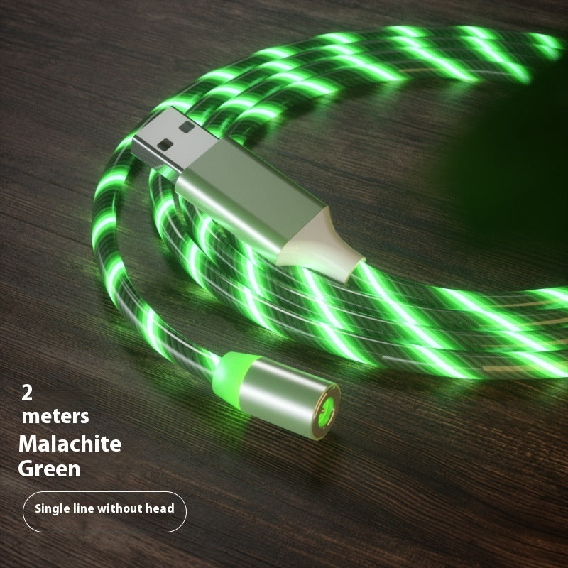 Magnetic Charging Cable Streamer Fast Charging Cable Lighting Micro USB Cable LED Magnet Charger Type-C Cable.