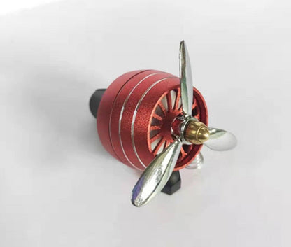 Car accessories car aromatherapy red aluminum alloy engine model with propellers
