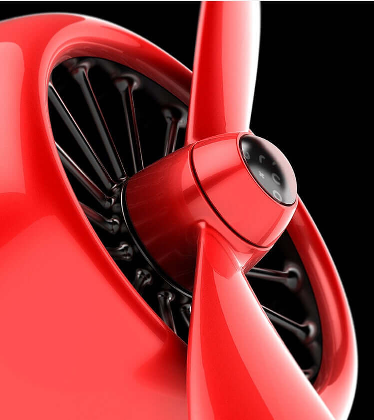 Close-up of a red car sesame oil diffuser, featuring a stylish round design and air vent clip for ventilation.