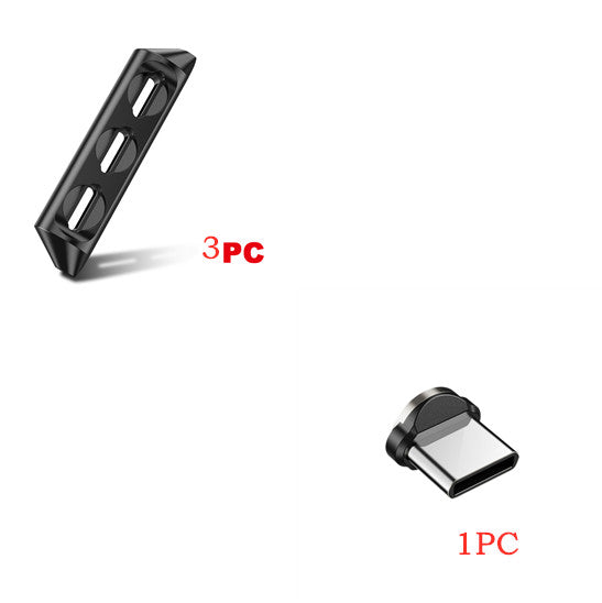 Magnetic charging cable accessories including 3PC connector piece and 1PC USB type C head.