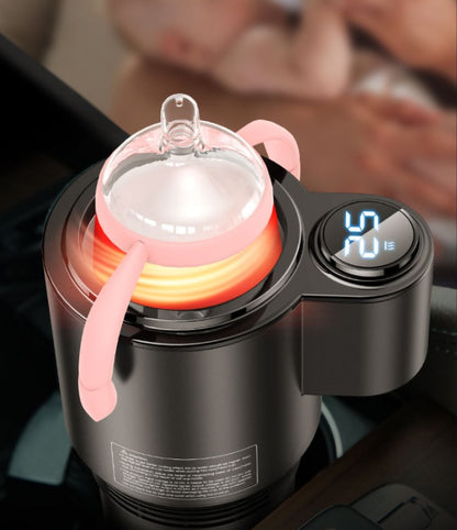 USAMS US-ZB160 Digital Display Smart Car Heating Cooling Cup Car Accessories featuring temperature display and heating function.