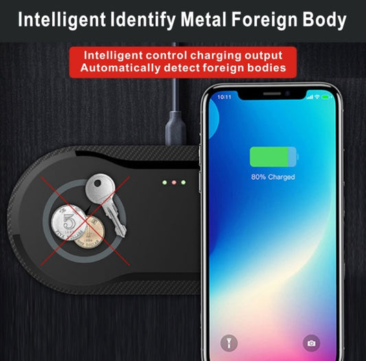 Wireless Charger with intelligent metal foreign body detection and fast charging features.