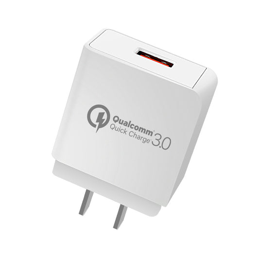 Fast charge charger featuring Qualcomm Quick Charge 3.0 for rapid mobile phone charging.