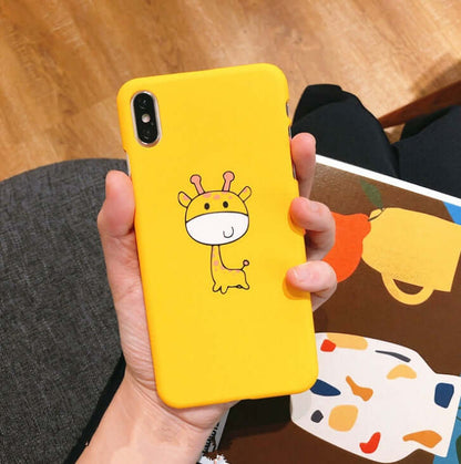 Compatible With Apple, Funny Cartoon Giraffe Phone Case For 7 8 Plus TPU Silicone Back Cover For X XR XS Max 6 6S Plus Soft Cases.