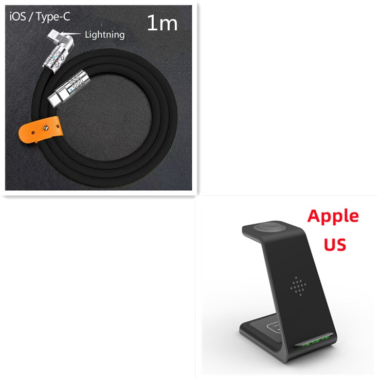 3 In 1 Fast Charging Station Wireless Charger Stand Wireless Quick Charge Dock For Phone Holder with multi-device compatibility.