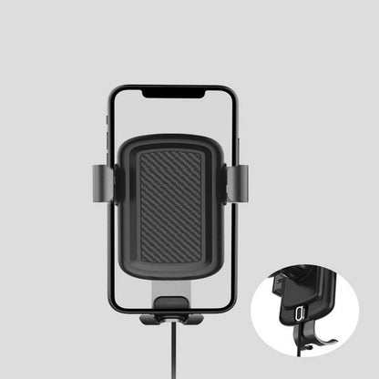 Car wireless charger with carbon texture design for convenient phone charging in vehicles.