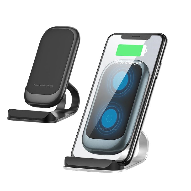 Mobile phone wireless charger with indication function for quick charging and Type-C interface.