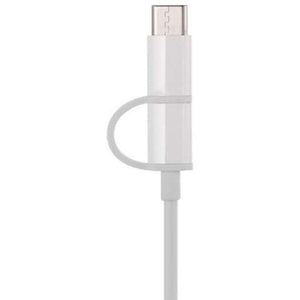 Micro Usb Cable White Charging Cable with USB interface and TPE material.