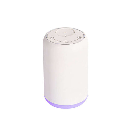 Handy Car Waterless Diffuser Desktop Humidifier in white with warm and RGB light options.