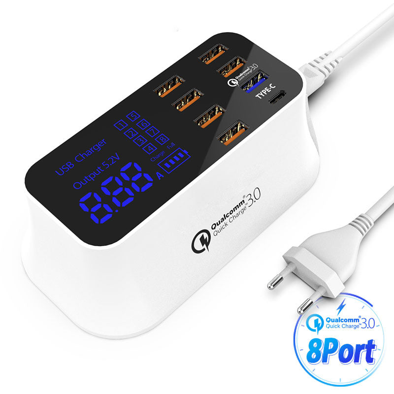 Fast charge multi-USB mobile phone, tablet charger - QC3.0 & Type-C