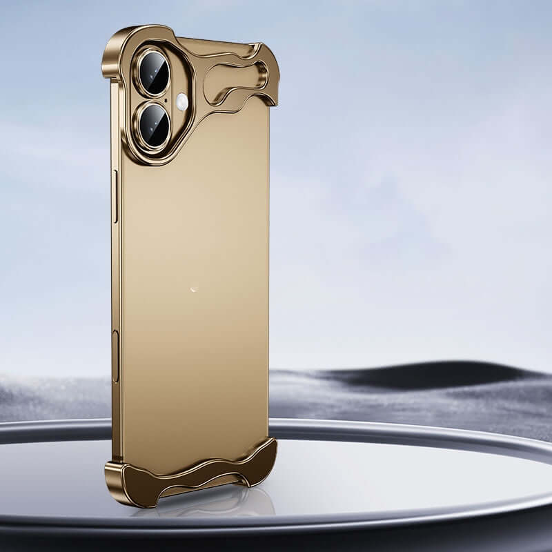 Zinc alloy iPhone 15 Pro Max case with a sleek and elegant design, offering both protection and style.