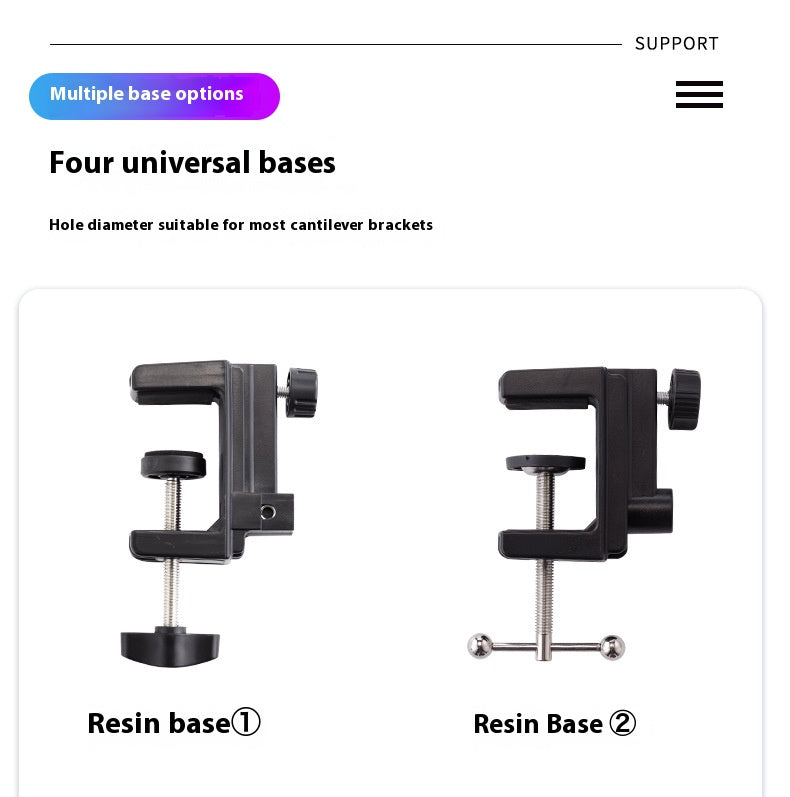 Image of four universal bases for Desktop Lazy Bracket, Tablet Cantilever Support Frame designed for various cantilever brackets.