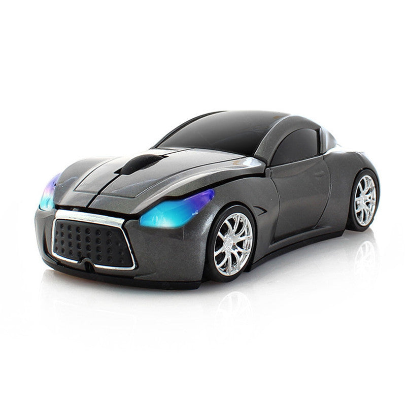 Creative Photoelectric Car Wireless Mouse Computer Accessories sleek design with stylish wheels and LED lights